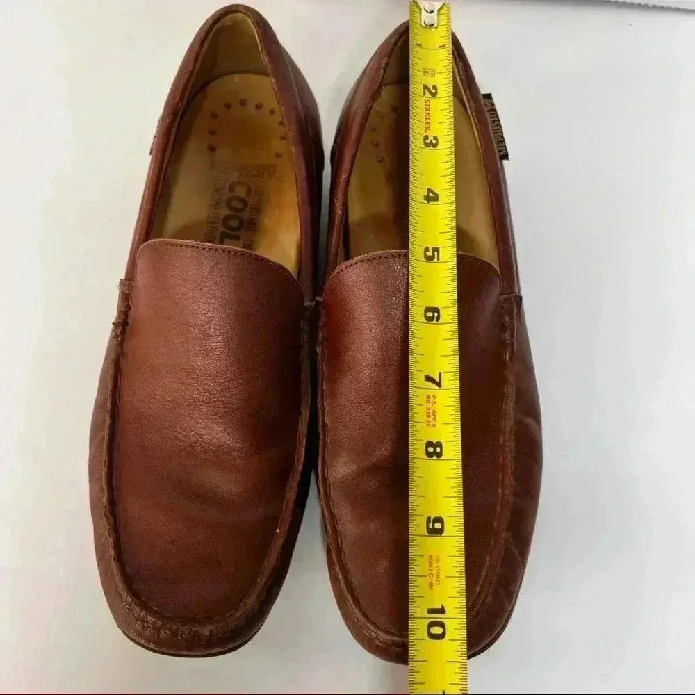 MEPHISTO  Leather Slip On Loafers Mens Sz 10 Brandy Moc. Toes Cool Air Comfort - Picture 9 of 14